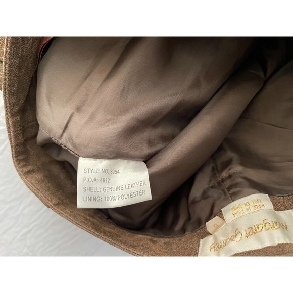 Margaret Godfrey  Genuine Suede Leather  Utility Pants 6 Brown - Picture 5 of 11
